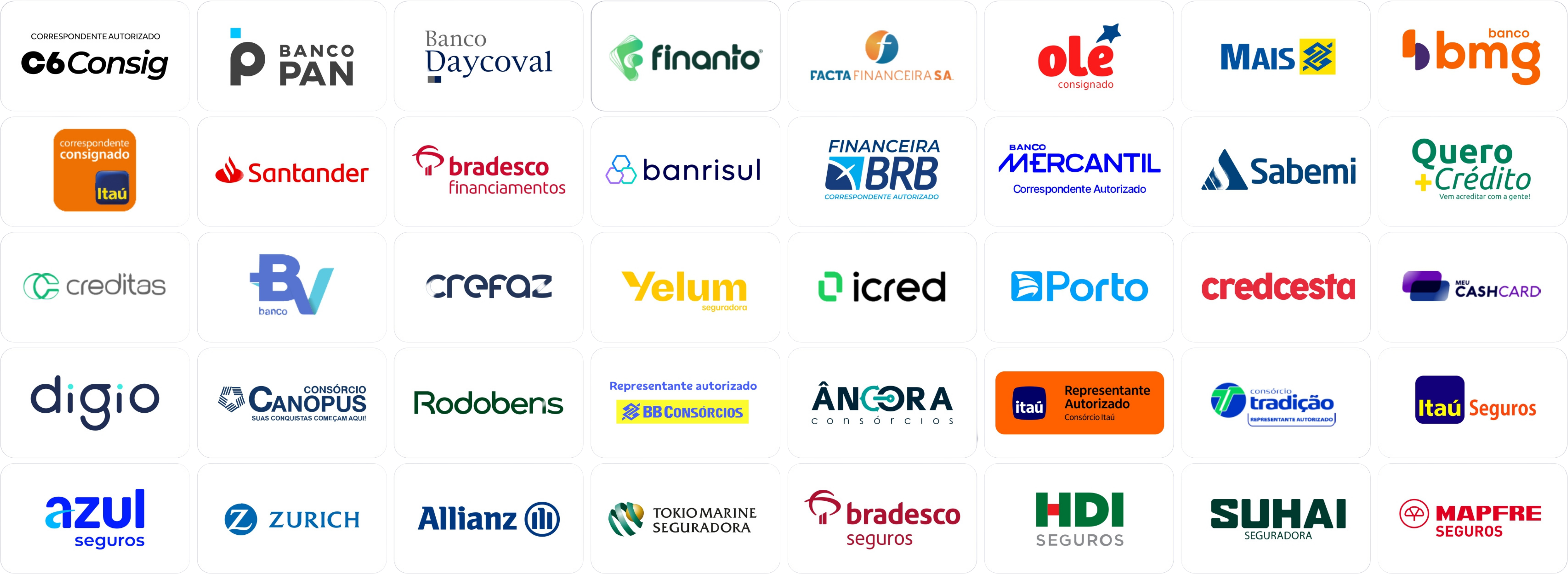 Logos de parceiros do Grupo Império